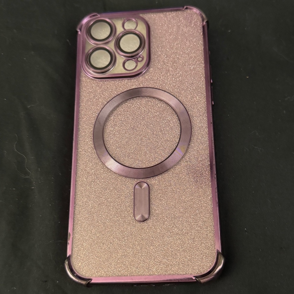 💜 Purple iPhone 14 PRO MAX Case with Magnetic Ring Holder *Tiny Marks on Corners